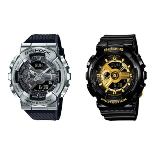 CASIO Парные часы Коллекция GM BA Коллекция Металл Мини Cannon Кварцевый механизм Смола Ремешок Часы Унисекс Черный Циферблат