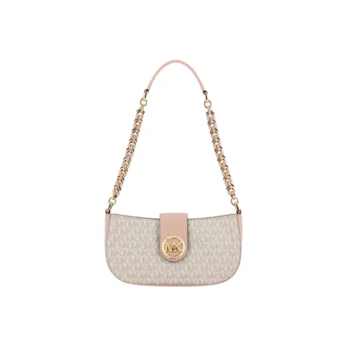 MICHAEL KORS CARMEN Кожа Полумесяц Сумка Подмышечная Сумка на Плечо Мини Женская Ванильный Белый и Розовый