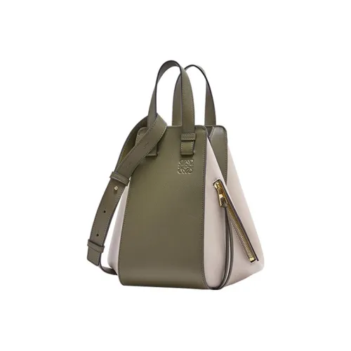 LOEWE Hammock Классическая сумка из коровьей кожи Hammock сумка через плечо маленькая женская зеленая светло-овсяная