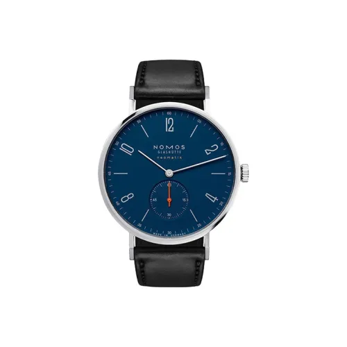 NOMOS Автоматический Механический Часы Мужские 38,5 мм Синий Циферблат Нержавеющая Сталь Корпус Часы Кожаный Ремешок