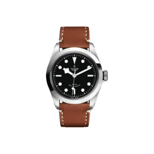 TUDOR BLACK BAY Collection Механический механизм Мужские часы Часы 41 мм Черный циферблат Корпус из нержавеющей стали Кожаный ремешок