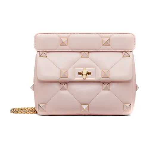 Valentino Roman Stud Кожа Сумка Сумка через плечо Сумка через плечо Средний Женская Розовая