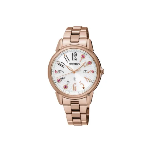 SEIKO Lukia Солнечный Кварцевый Механизм Нержавеющая Сталь Ремешок Часы Женские Белый Циферблат