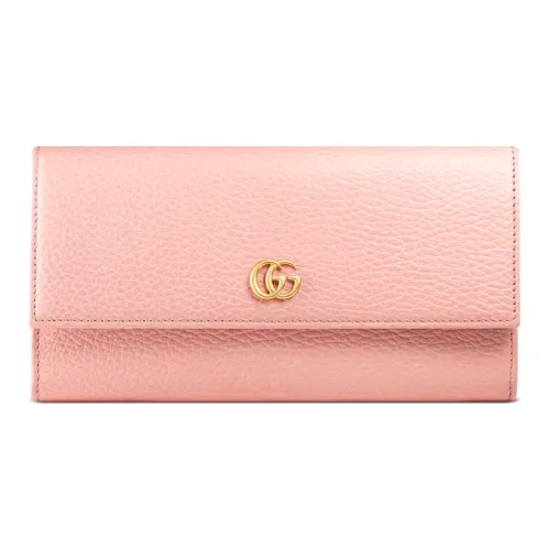 GUCCI GG Marmont Кожа С откидной крышкой Кошелек Женские Светло-розовый