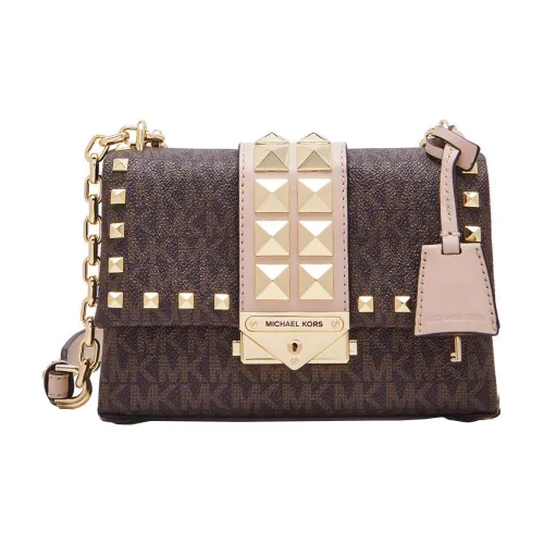 MICHAEL KORS Cece Искусственная кожа Сумка через плечо Мини Женская Мягкий Розовый и Темный Коричневый