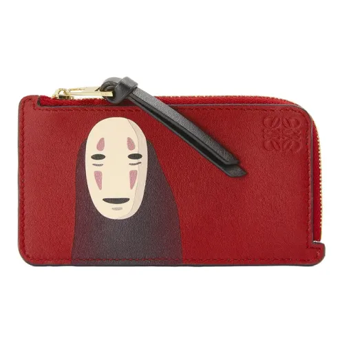 LOEWE Кошелек из телячьей кожи с монетой держатель для карт унисекс рубиново-красный