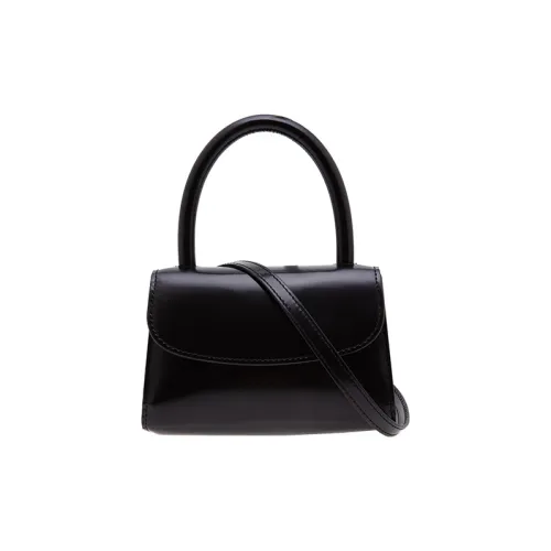 By Far Semi Лакированная кожа Маленькая квадратная сумка Сумка Мини Женская Черная