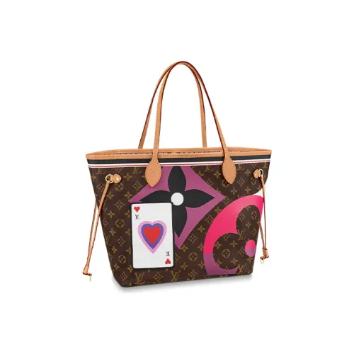 LOUIS VUITTON Сумка Tote из коровьей кожи сумка для покупок среднего размера женская коричневая