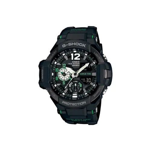 CASIO G-Shock Aviation Collection Mechanical Heart Кварцевый механизм Смольный ремешок Часы Мужские Черный циферблат