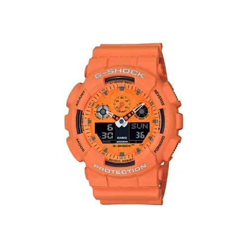 CASIO г Shock YOUTH Collection Кварцевый механизм Смола Ремень Часы 55*51,2 мм Мужские часы Апельсин Циферблат часов GA 100RS 4A