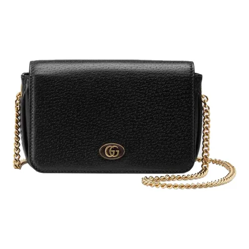 GUCCI Кожа Помада Сумка Сумка через плечо Сумка с цепочкой Сумка на плечо Женская Черная