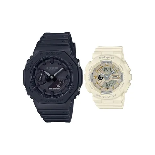 CASIO Collection Парные часы Коллекция GA BA Кварцевый механизм Часы Унисекс Черный циферблат GA 2100 1A1+BA 110GA 7A2ER