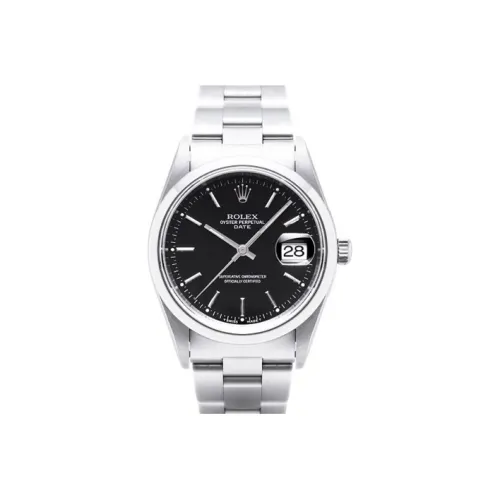 ROLEX Log Series Автоматический Механический Механизм Женские Часы 34 мм Черный Циферблат Корпус из Нержавеющей Стали Ремешок из Нержавеющей Стали