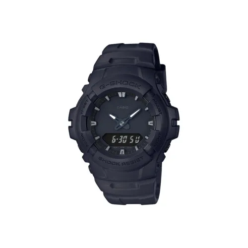 CASIO SHOCK Кварцевый механизм Смольный ремешок Часы Мужские Черный циферблат G100BB1A