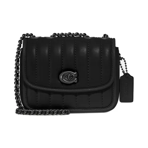 COACH Madison Кожаная маленькая квадратная сумка сумка сумка через плечо сумка через плечо мини женская черная