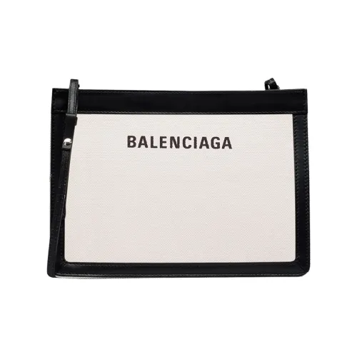 Balenciaga Cotton Canvas Clutch Bag Medium Unisex White Баленсиага Хлопок Холст Клатч Сумка Средний Унисекс Белый