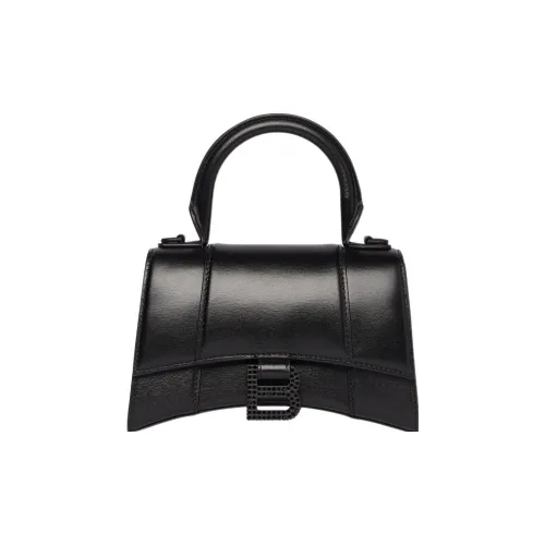 Balenciaga HOURGLASS Сумка через плечо из коровьей кожи Сумка Extra Small Женская Черная