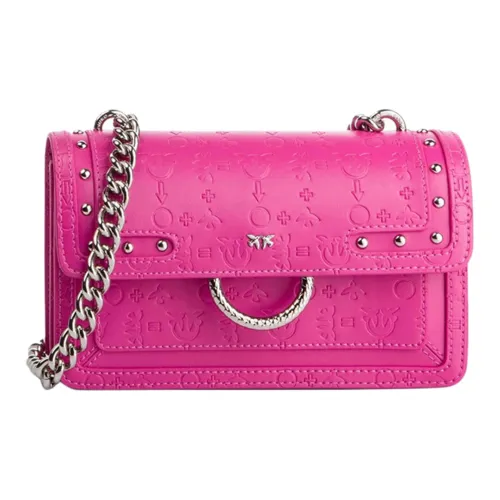 PINKO Корова Кожа Цепь Сумка Swallow Сумка Сумка через плечо Женская Фуксия