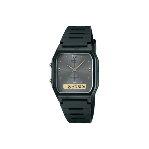 CASIO YOUTH Collection Квадратный Аналоговый Цифровой Кварцевый Механизм Смольный Ремешок Часы Мужские Черный Циферблат