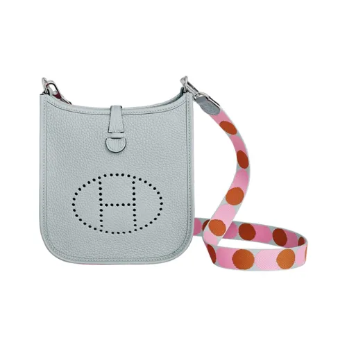 HERMES Evelyne Коровья кожа Сумка через плечо Мини Женские Holy Святой Грааль синий Розовый Цвет