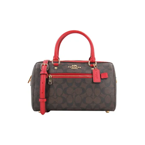 COACH Rowan Холст и Кожа Бостон Сумка Сумка через плечо Большая Женская