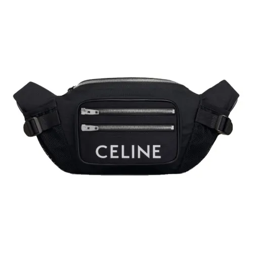 CELINE Полиамидная ткань Сумка через плечо Слинг-сумка Сумка на пояс Большая Мужская Черная