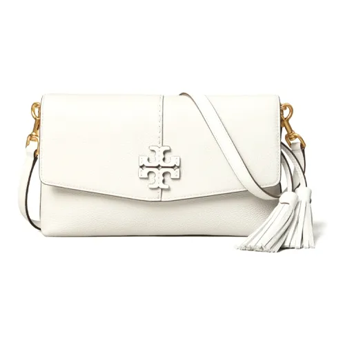 TORY BURCH McGraw Litchi Grain Leather Crossbody Bag Women's White TORY BURCH McGraw Личи Зернистая текстура Кожа Сумка через плечо Женская Белая