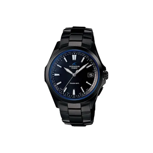 CASIO OCEANUS Sea God Collection Кварцевый механизм Титан Ремешок Часы Мужские Черный циферблат OCW S100B 1AJF