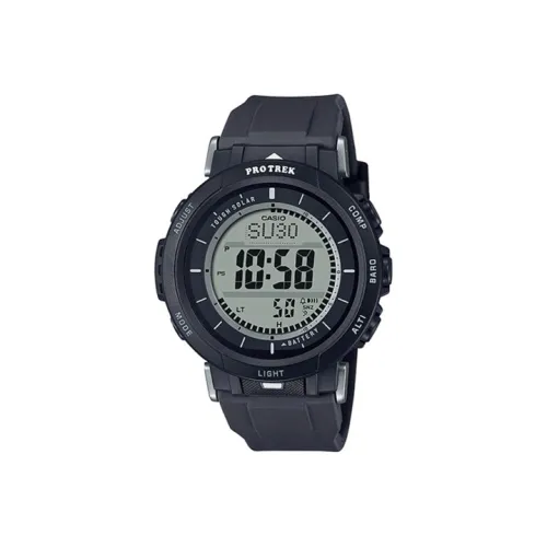 CASIO PRO TREK Collection PRG Коллекция Солнечный Кварцевый механизм Резиновый ремешок Мужские часы Черный циферблат
