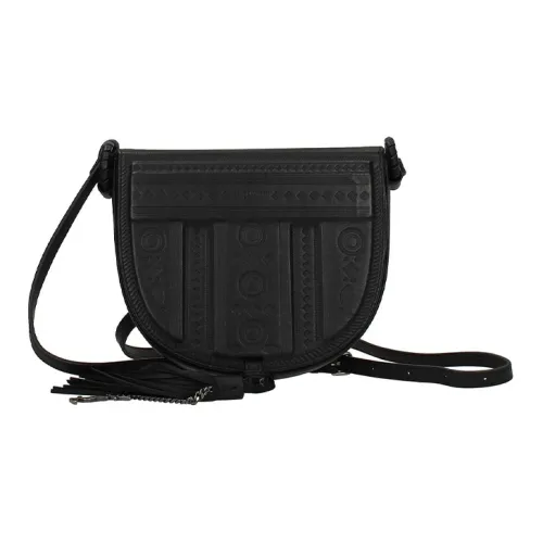 SAINT LAURENT Кожа Седло Сумка Сумка через плечо Женская Черная