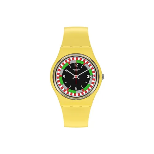 Swatch Quartz Механизм Унисекс Часы 34 мм Черный Циферблат Биокерамика Чехол Часов Bio Based Материал Ремешок