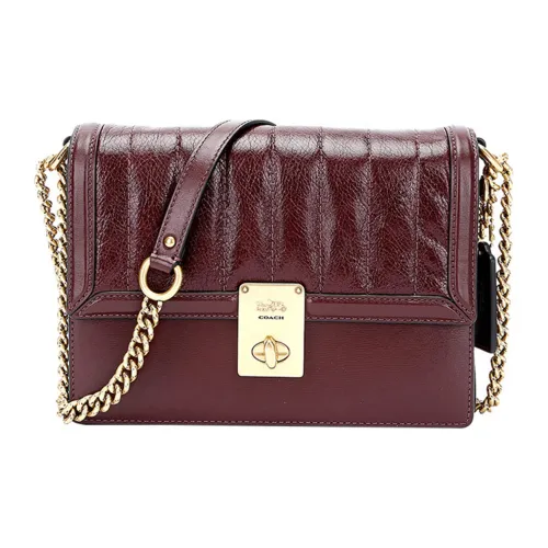 COACH Hutton Кожа Сумка через плечо Маленькая Женская Бордовая