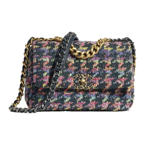 CHANEL 19Bag Трикотажная ткань Сумка через плечо Женская Серый и Многоцветный