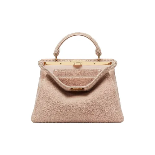 FENDI Peekaboo ISeeU Овчина Сумка через плечо Сумка Большая Женская Розовая Конфетная