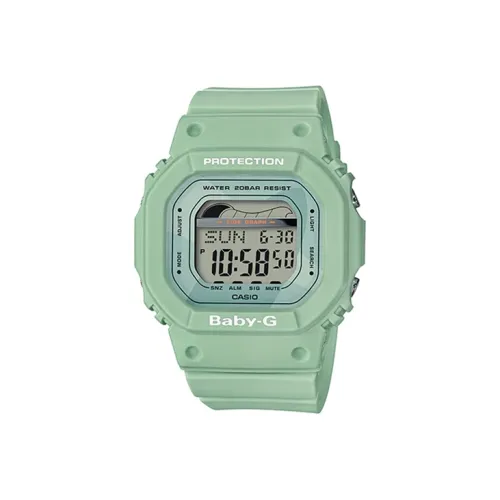 CASIO Baby Кварцевый механизм Смольный ремешок Часы Женские часы Зеленый циферблат