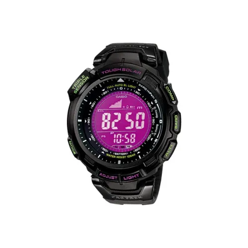 CASIO PRO TREK Кварцевый механизм Смольный ремешок Часы Мужские Фиолетовый циферблат часов