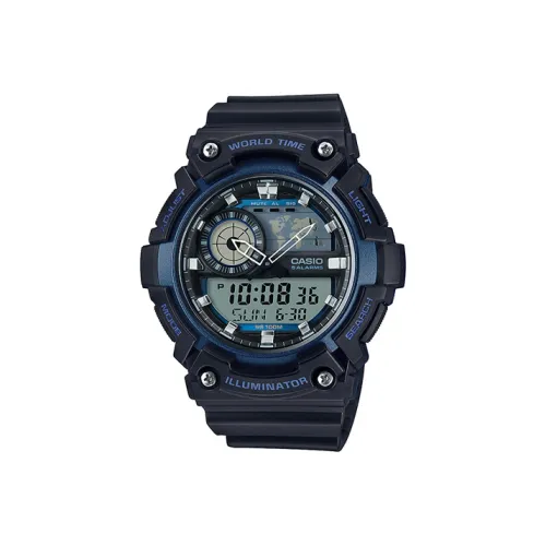 CASIO YOUTH Collection Круглый Analog Collection Кварцевый механизм Смола Ремень Часы Мужские Циферблат Серый AEQ 200W 2A