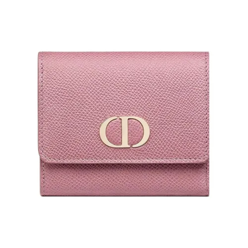 DIOR 30 Montaigne Складной с рельефом телячья кожа кошелек держатель для карт женский пастельно-розовый