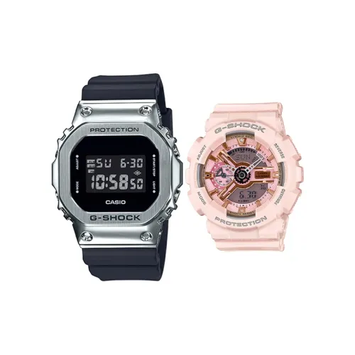 CASIO Парные часы Коллекция GM GMA Кварцевый механизм Часы Унисекс Черный циферблат GM 5600 1+GMA S110MP 4A1ER