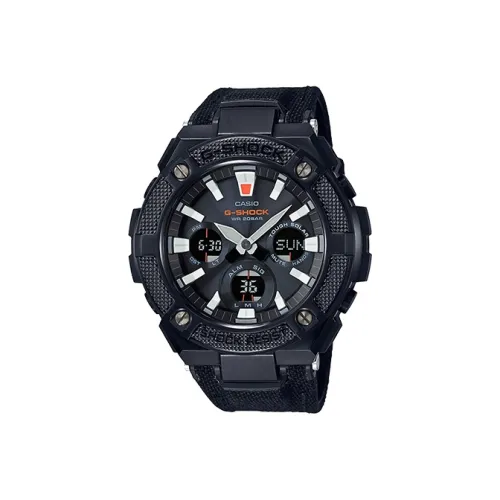 CASIO г Steel Collection S Dual Display Кварцевый механизм Кожаный ремешок Часы Мужские Черный циферблат