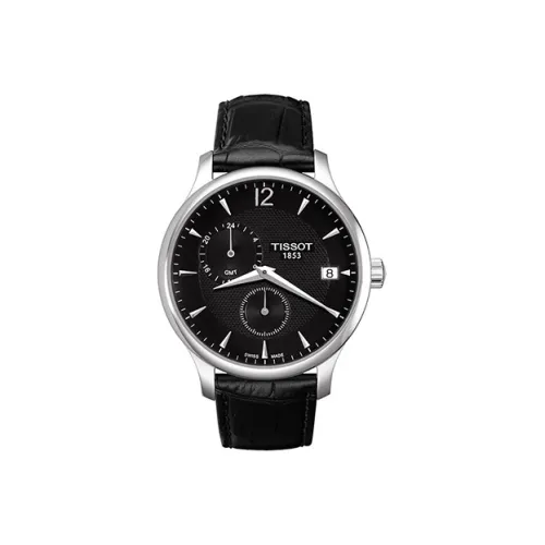 TISSOT Junya Collection Кварцевый механизм Мужские часы Часы 42 мм Черный циферблат Корпус из нержавеющей стали Кожаный ремешок