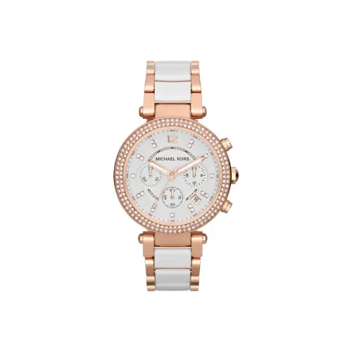 MICHAEL KORS Parker Collection Women's Watch Кварцевый механизм ремешок из нержавеющей стали 39 мм белый циферблат модель MK5774