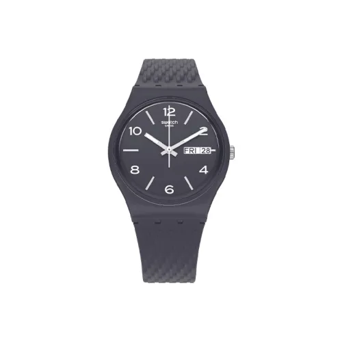 Swatch Quartz Механизм Унисекс Часы Синий Циферблат Пластиковый Корпус Часы Силиконовый Ремешок