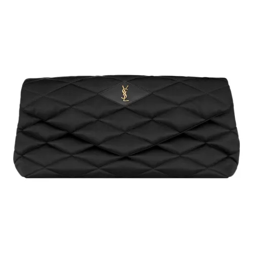 SAINT LAURENT Lambskin Clutch Large Women's Black