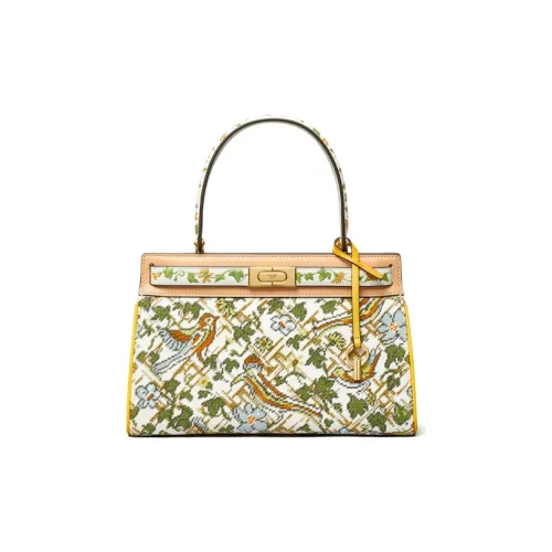 TORY BURCH Lee Radziwill Кожа Сумка Маленькая Женская Летняя Корзинка-Сумка с Вязаной Тканью и Узором