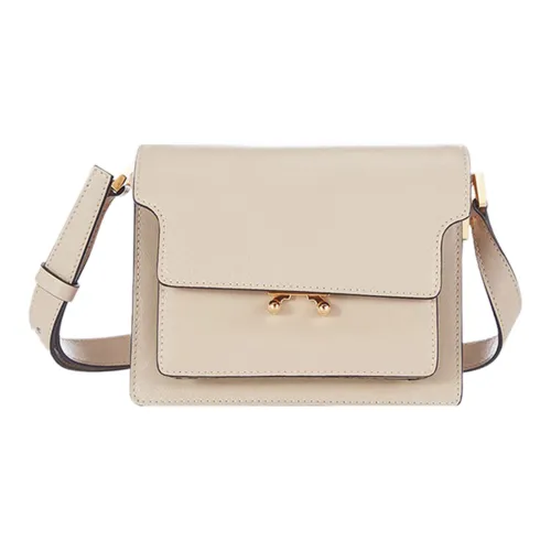 MARNI Основная часть Коровья кожа Сумка через плечо Аккордеонная сумка Маленькая Женская Светло-верблюжий Дюна