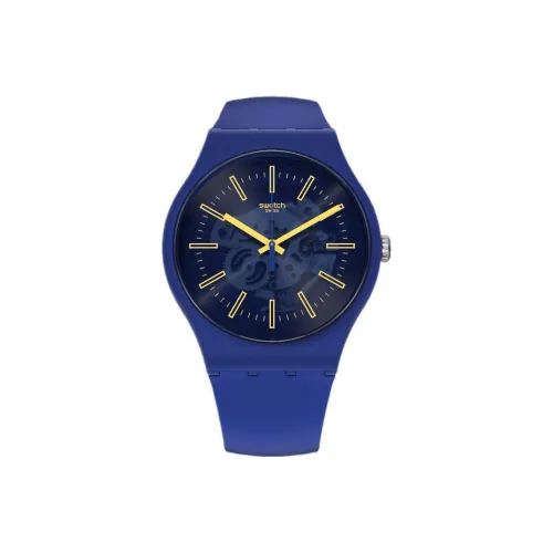 SWATCH New Gent Collection Кварцевый механизм Унисекс Часы 41 мм Синий циферблат Биоматериал Корпус часов