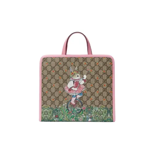 GUCCI Canvas Тоут Сумка Сумка для покупок Сумка через плечо Сумка Детская сумка Детский Эбеновый Розовый