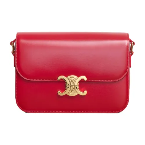 CELINE Luggage Collection Коровья кожа Сумка через плечо Средняя Женская Красная