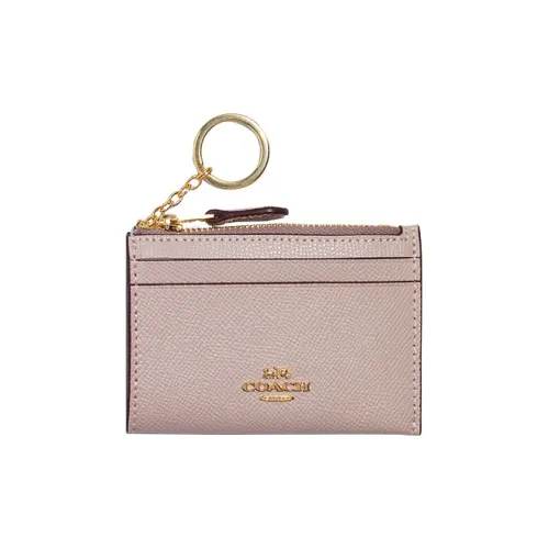 COACH Skinny Id Case Кожаный держатель для карт Женский Нюдово-розовый